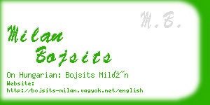 milan bojsits business card